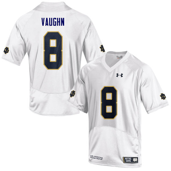 Men #8 Donte Vaughn Notre Dame Fighting Irish College Football Jerseys Sale-White